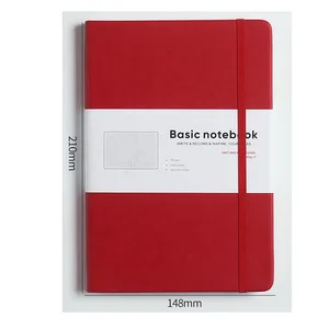 Factory Direct Supply Handmade Planner  Red Customized Diary 2026 Agenda A5 PU Leather Hardcover Business Planners and Notebook