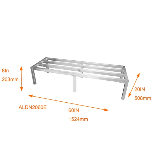 15240mmx508mmxH203 mm Rack For Kitchen Aluminum Dunnage Rank Nsf Approval With Various Sizes For Warehouse Storage