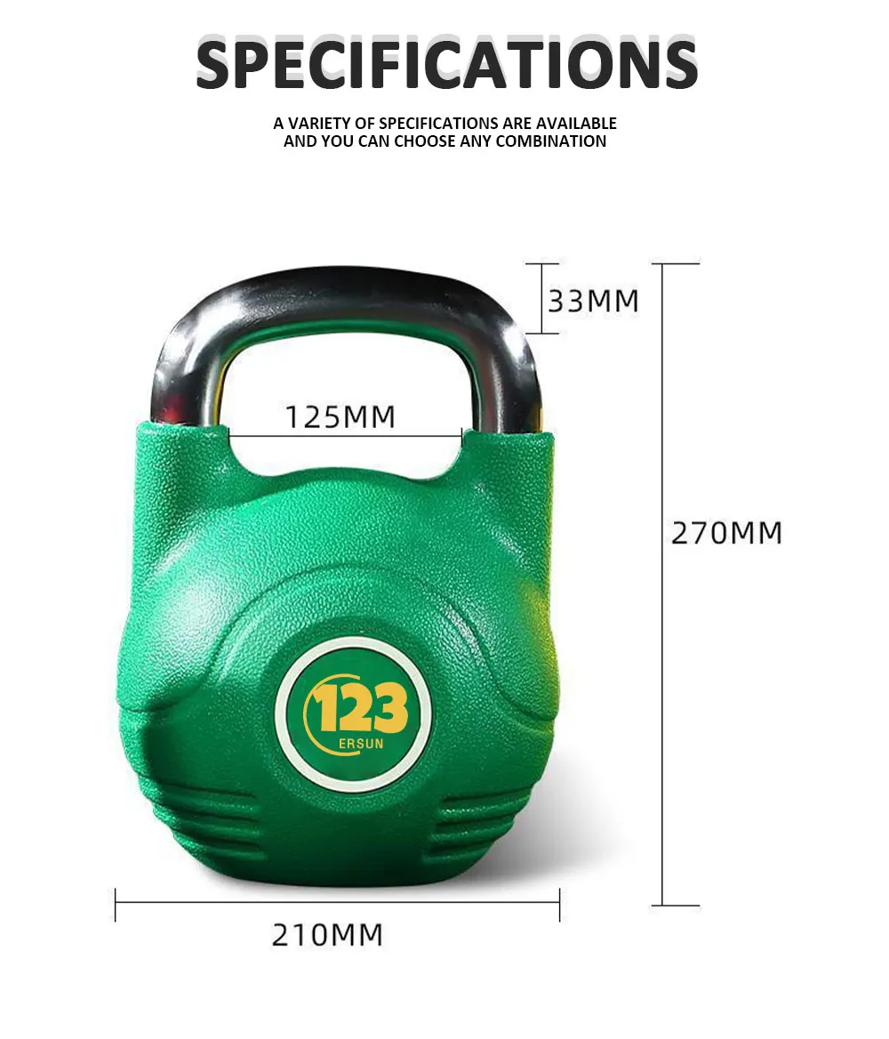 High Quality Custom Competition Kettlebell Steel Color Coated Kettlebell 4-54KG