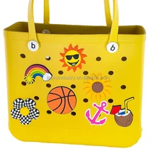 Summer Flower Sun Tote Bag Beach Bag Large Big Charms Accessory Promotion Gifts Cartoon Beach Crocs Shoe Charm Bogg Bags Charms