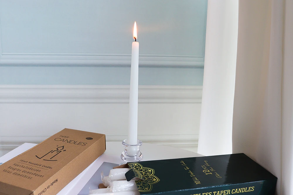 Candele Coniche 10 Pollici - Senza Profumo E Antigoccia - Set Da 14 Pezzi - Cera Paraffina - Foto 6