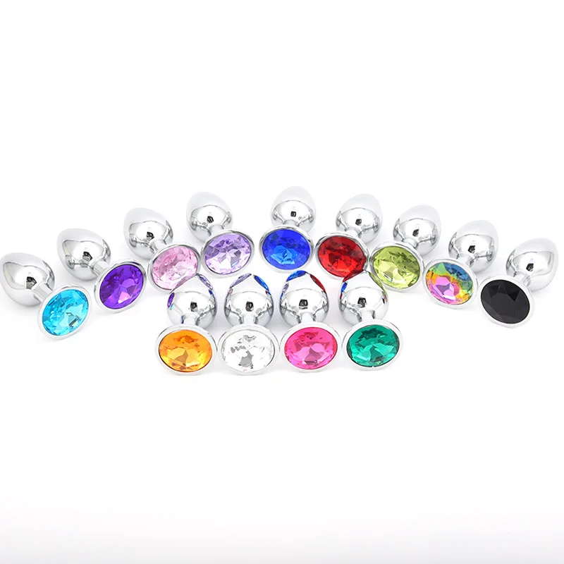 Multi-color Metal Butt Anal Plug Beginner Erotic Toys Smooth Insert Stopper Anus Stimulator Sex Toys Dildo Jewel Gift