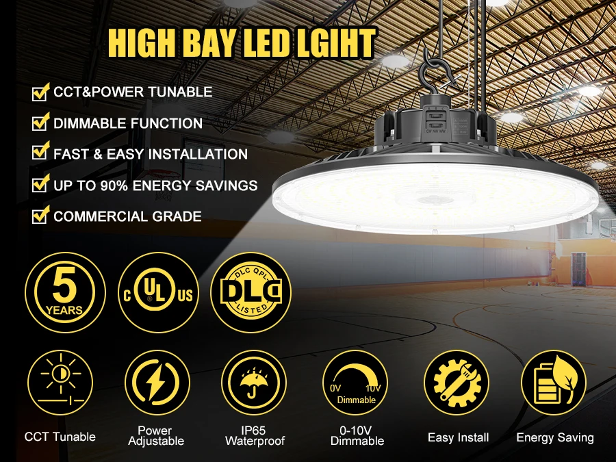 400w LED High Bay Light 300 200 Watt Industrial Fixtures IP65 3000-5000K