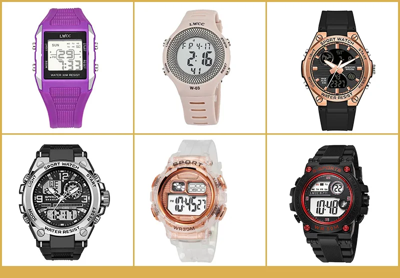 Myriver Casual Digital Sport Waterproof Couple Watches Men and Women