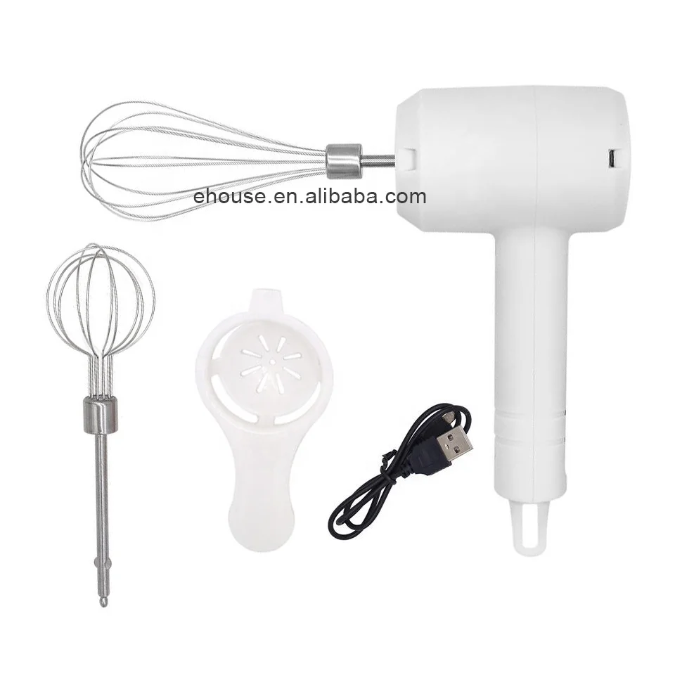 Kitchen Hand Mixer Mini Adjustable Speed Portable in USB Egg Whisk  Beater Multi-function Rechargeable Electric Cream Mixer