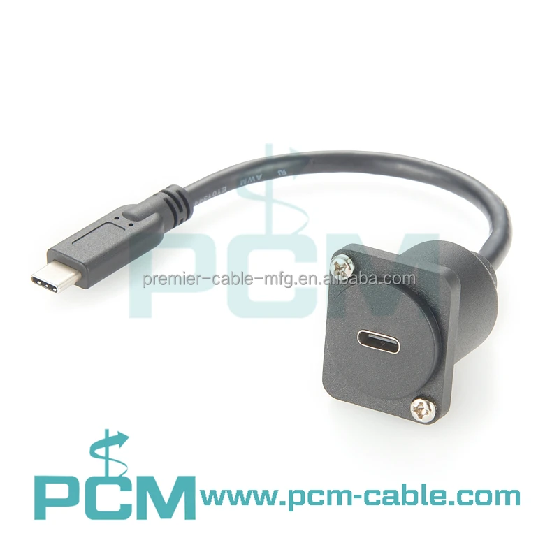 USB-C D Type Panel Mount Connector with 3ft Cable manufacture