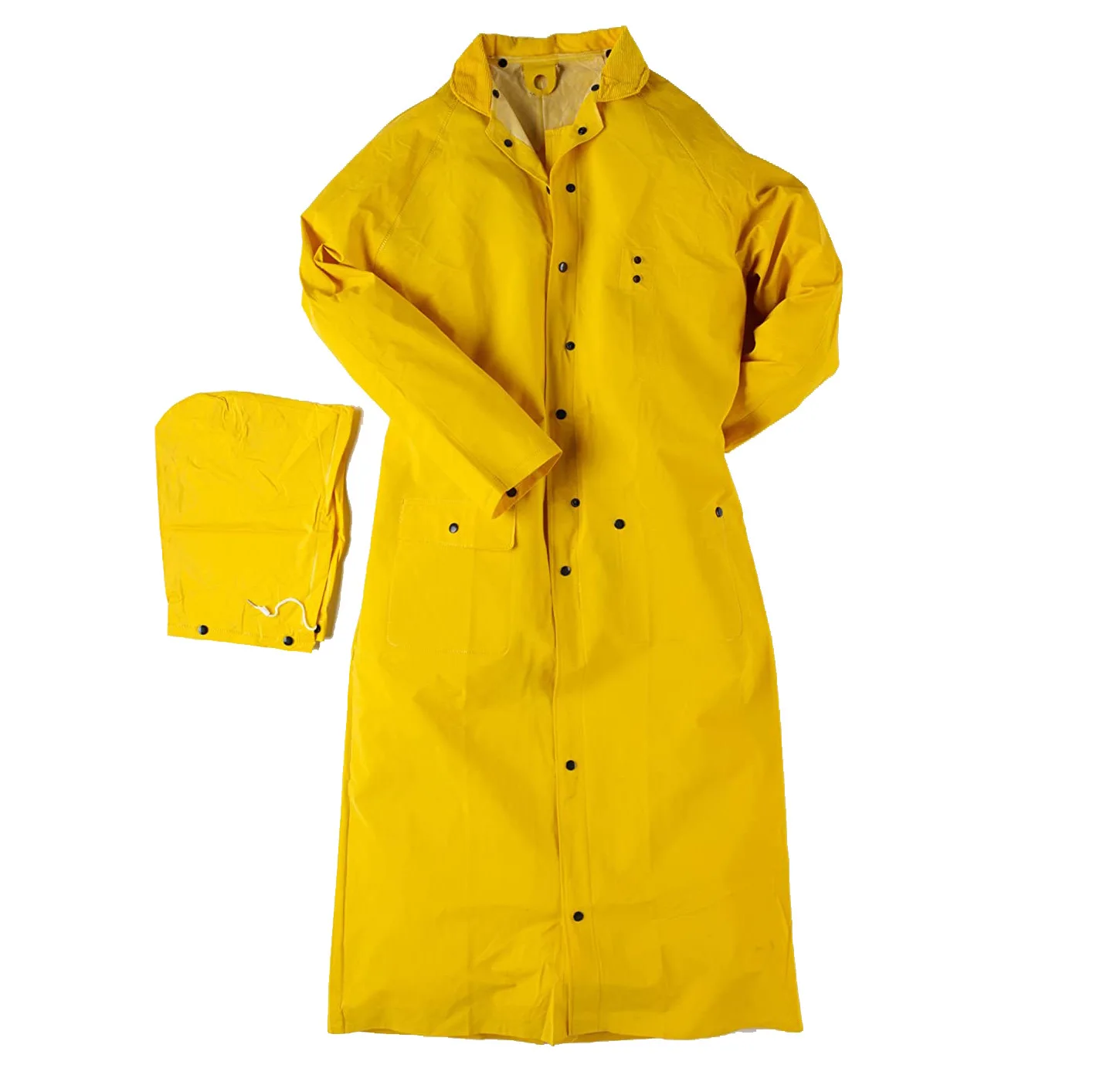 Custom Yellow PVC Polyester Waterproof Rain Jacket Bib Pants Different Thickness Factory Price for Adults
