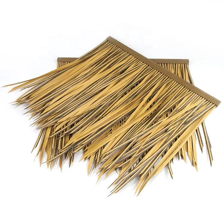PE Fireproof Artificial Plastic Synthetic Palm Leaves Thatch Roofing