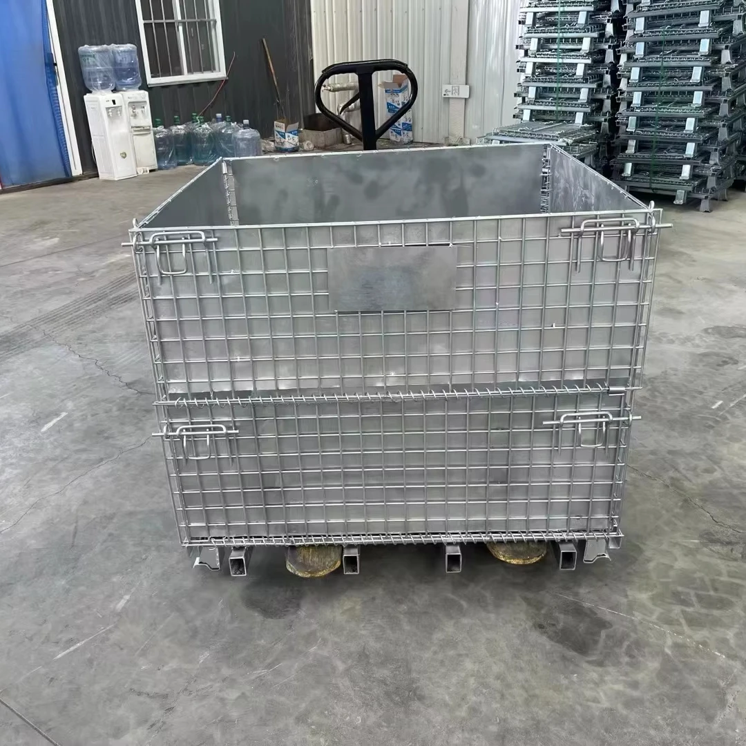 Heavy Duty Industrial Metal Stackable Wire Mesh Pallet Cage Foldable ...