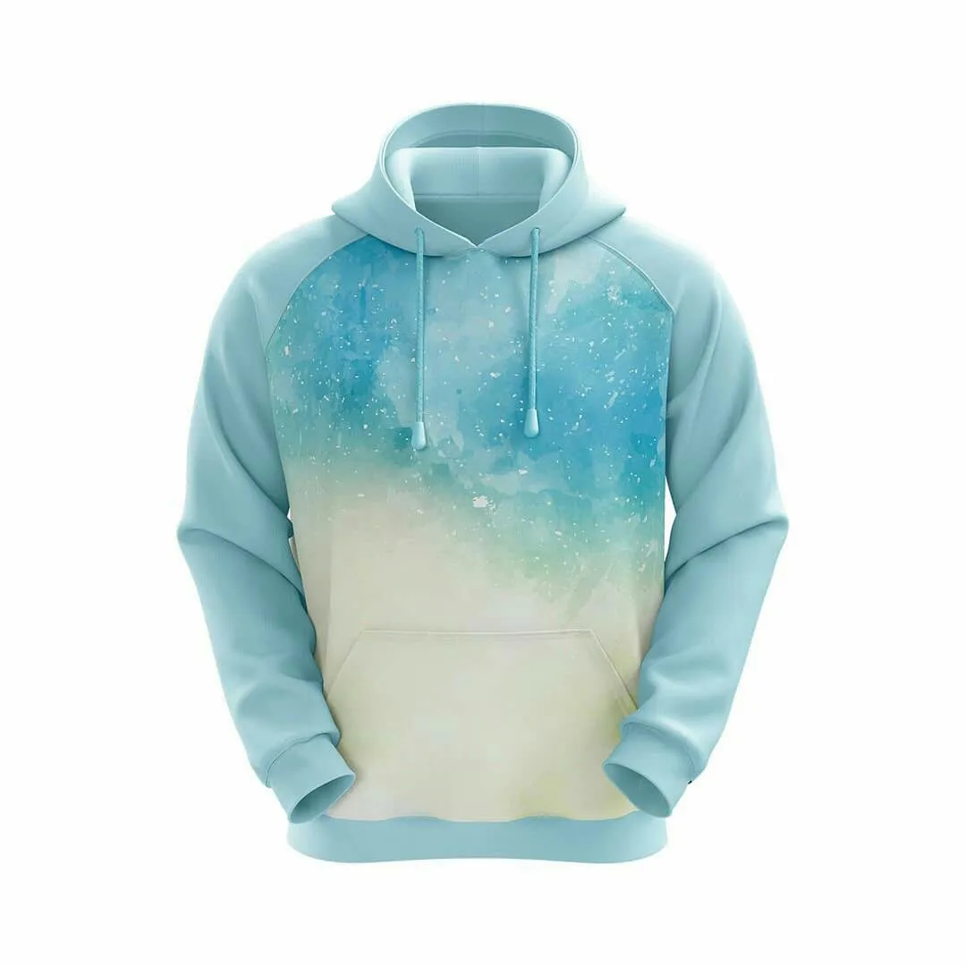 Sublimation 100% polyester blue sublimation sweatshirt soft cotton feel  fleece-lined sublimation hoodie ready to ship, light blue dplus size
