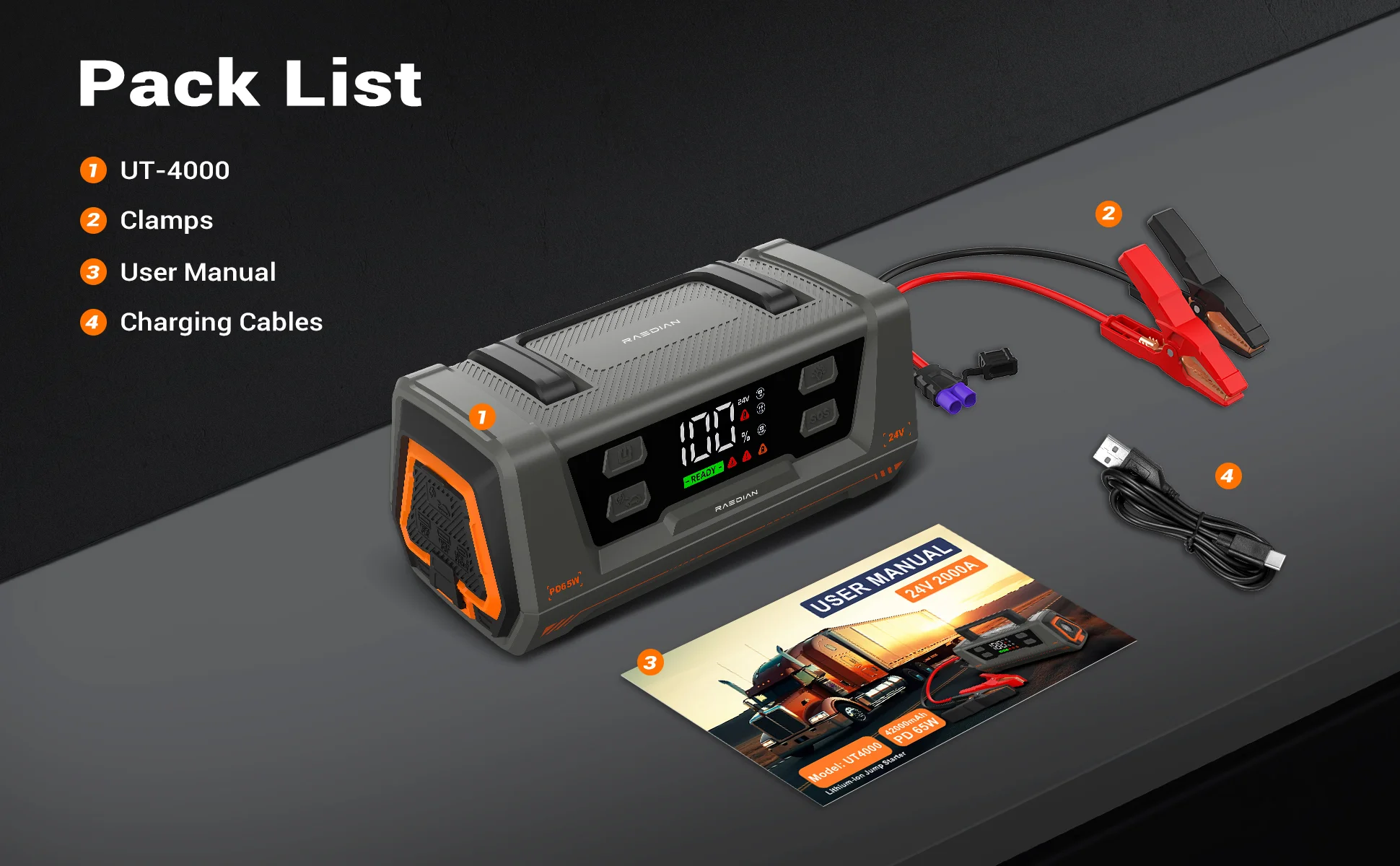 12v 24v Portable Car Battery Charger Jump Starter,2000a 3000a 6000a