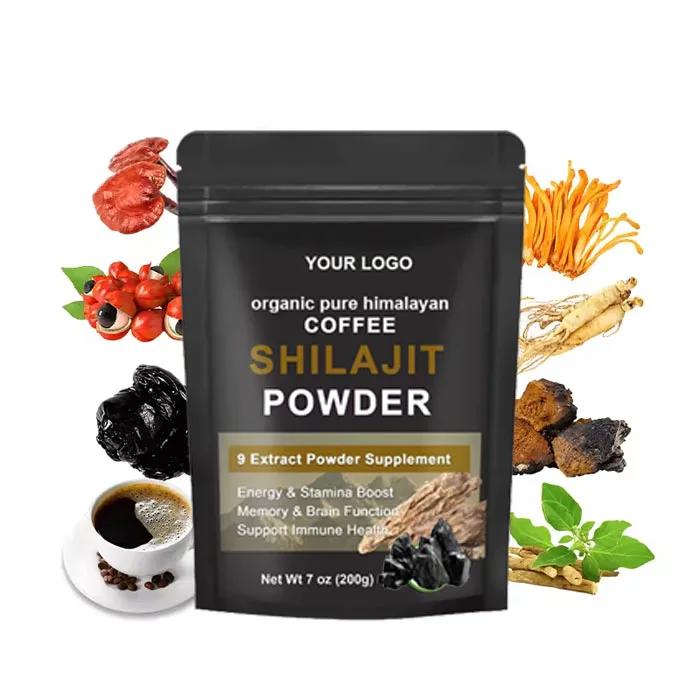 OEM Private Label Shilajit Coffee Powder Energy Drink Organic Himalayan Shilajit Extract Powder Pure Natural Shilajit Coffee