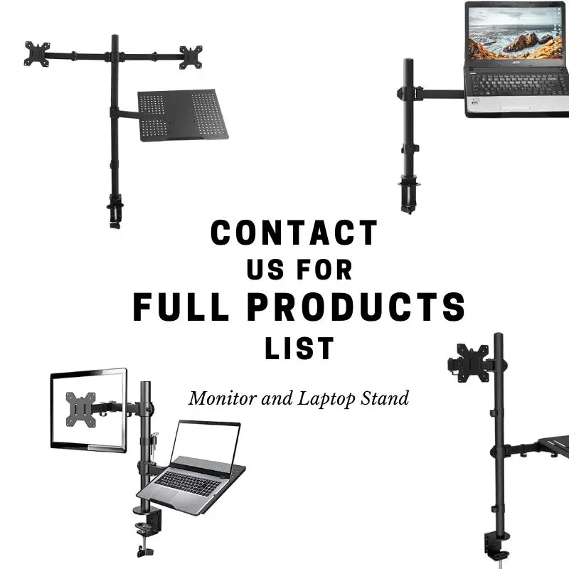 MG Dual Monitor Stand Arms With Laptop Tray Clamp Desk Mount VESA Screen PC Laptop 2 in 1 Adjustable Monitor and Laptop  Riser