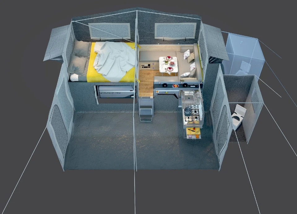 2023 Australian Caravan Rv Travel with Large Space and Allocation Motorcycle Camper Trailers for Sale