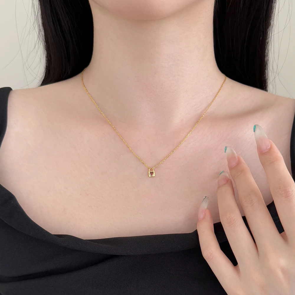 KAKODIY Fashion Simple Design Rhodium 18K Gold Plated 925 Sterling Silver Chain 5A Cubic Zirconia Pendant Heart Shape Pendant Necklace detail 2