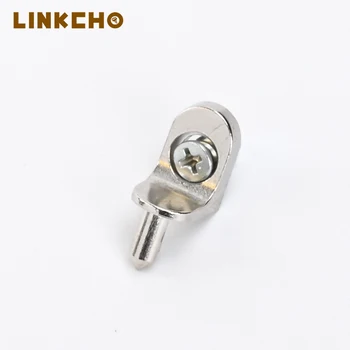 Hidden Connections 6mm Glass Shelf Support Pins L Shape Nickel Iron Shelf Pegs Cabinet Hardware for Laminate Metal Shelves