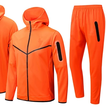 Wholesale Thai Quality winter Soccer Jacket Football Training jogging tracksuit with hoodie for men