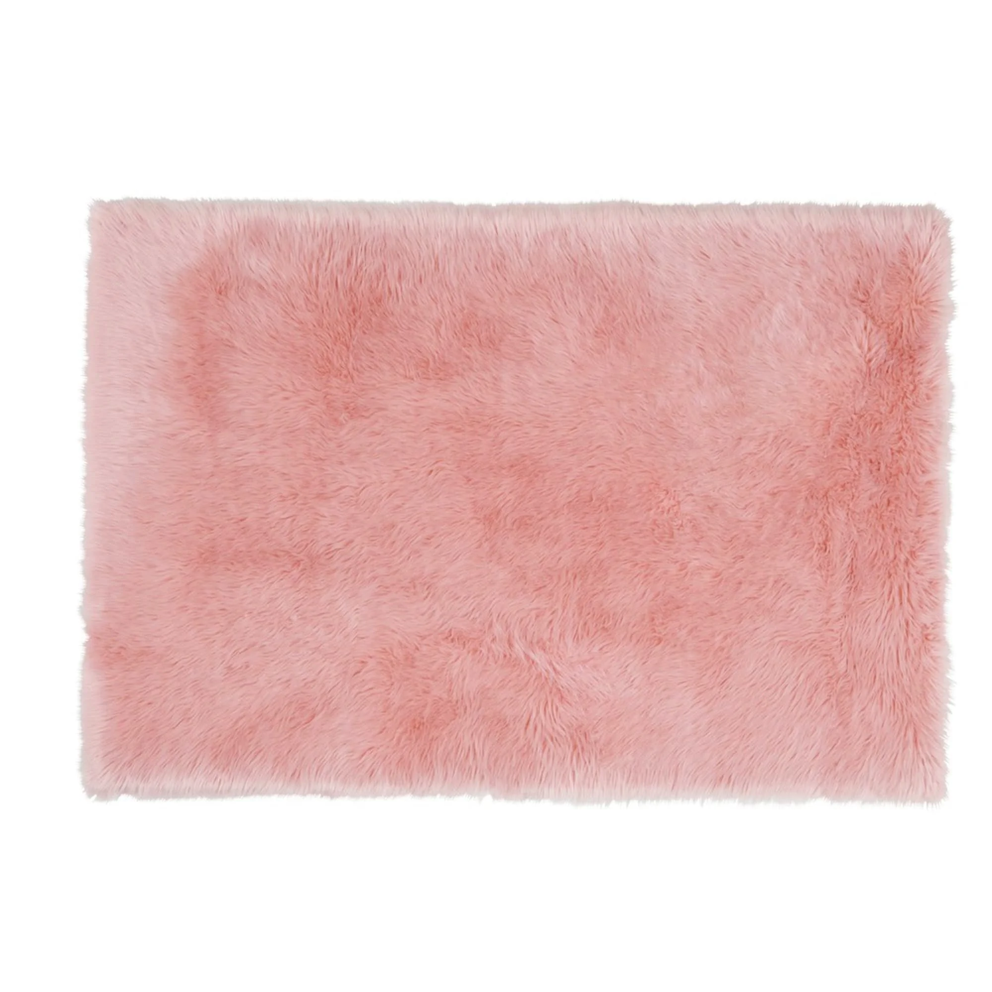 Plush 100% Mongolian Lambskin sheepskin Fur Rug Home Pink 