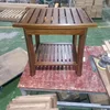 NZ447 Teak Bathroom Stool with Towel Design (Small)