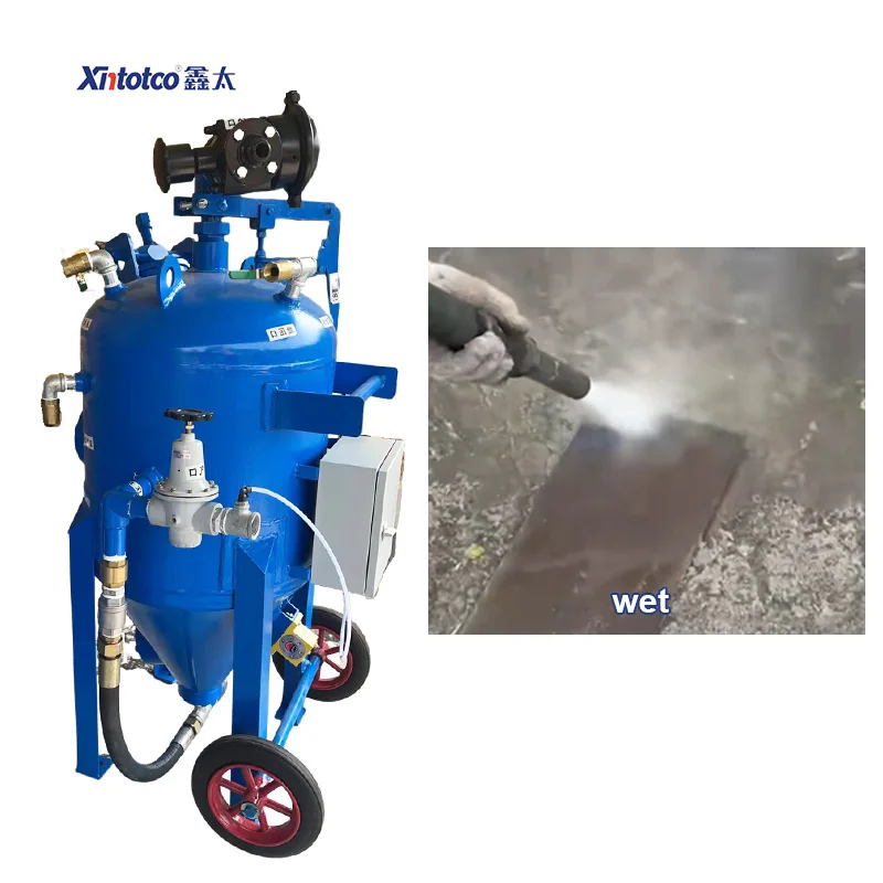 Rust Remove High Pressure Wet Mobile Sandblaster Pot Manual Sand Blasting Machine Tank