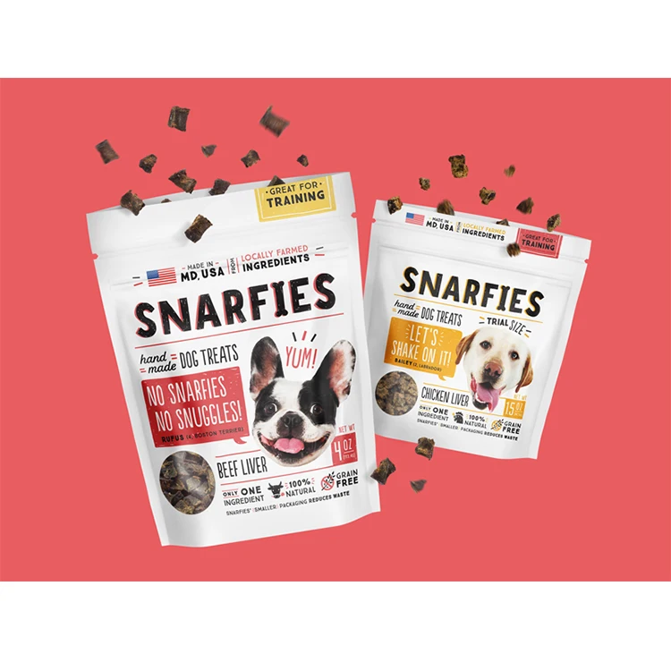 Custom Printed Resealable Foil Plastic Biscuit Snack Animal Feed Dry Packaging Stand up Pet Dog Food Bag with Reseal Zipper