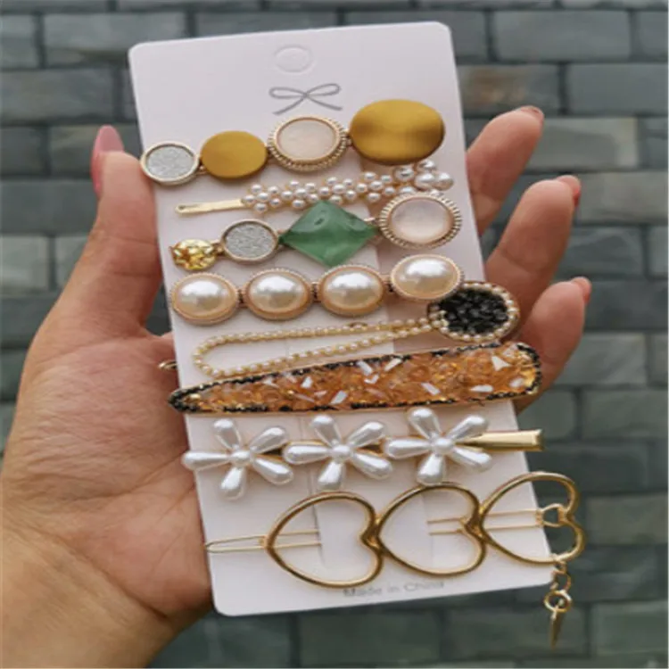 Hairpin Acrylic Leopard-print/zebra-print Hair Clips Set Simple Geometric Duck Bill Hairpins Hair Accessory For Women Girls Accessories