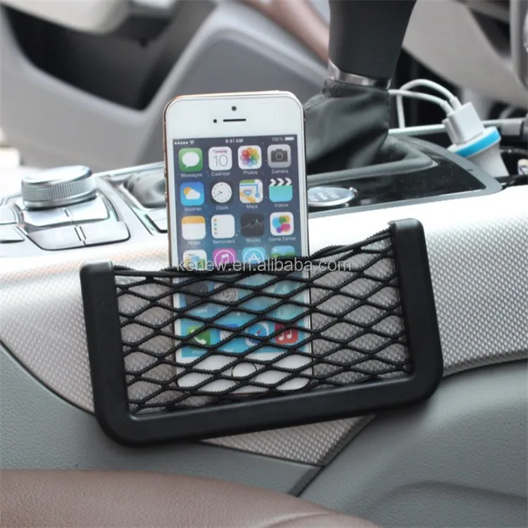 1Pcs Multipurpose Car Seat Side Organizer with Auto Paste Net Pocket Phone Holder and Storage Bag