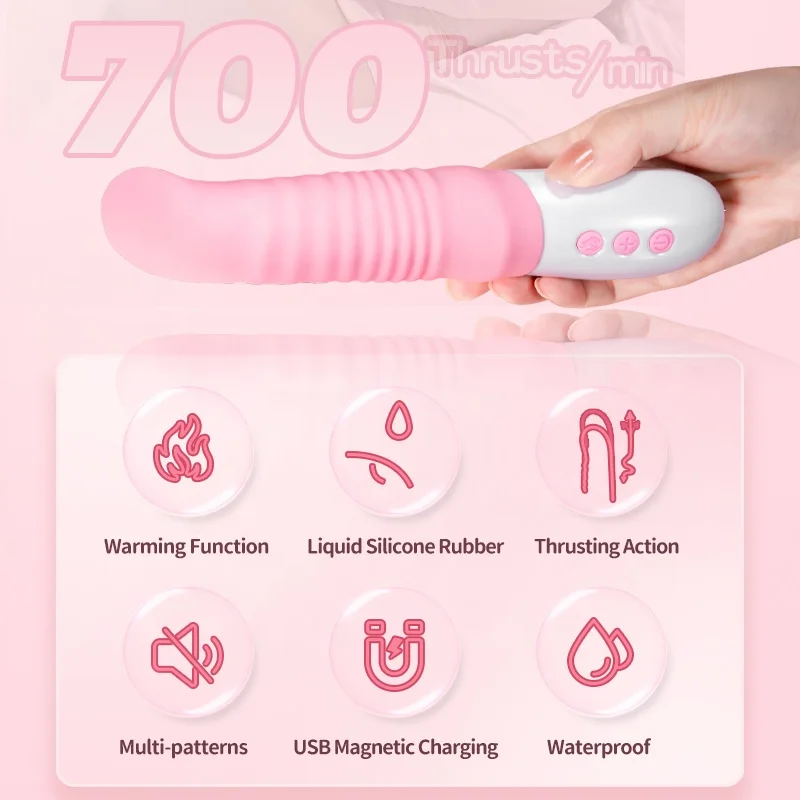 Rampant Rechargeable Thrusting Dildo Vibrator Heated Telescopic Sex Toy for  Women