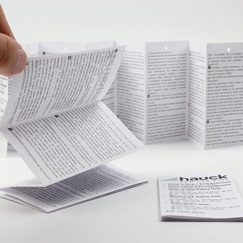 Сертифицированная Fsc черная Складная бумага с напечатанным руководством пользователя Ручная