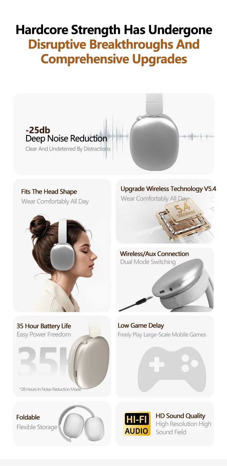 批发热销降噪包耳式游戏耳机无线游戏耳机