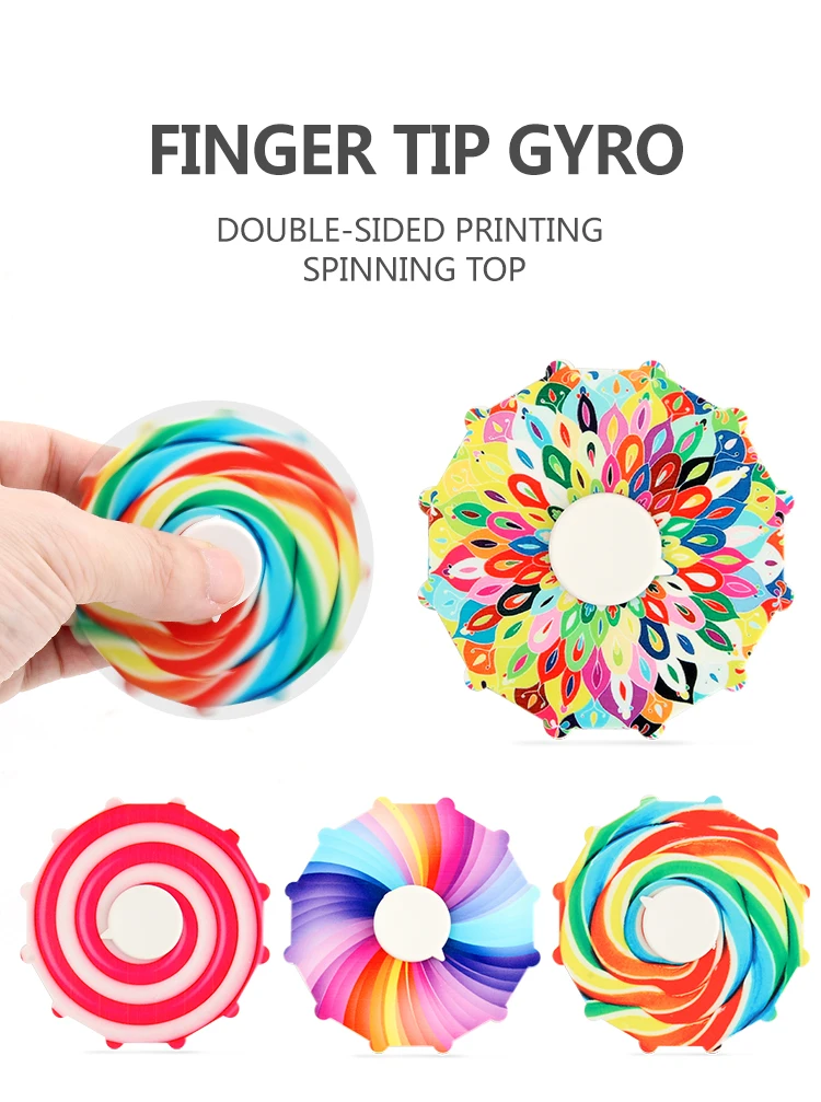 Fidget Spinner Six Corner Circle Rainbow Hand Spinner EDC ADHD 3D Focus Toys 