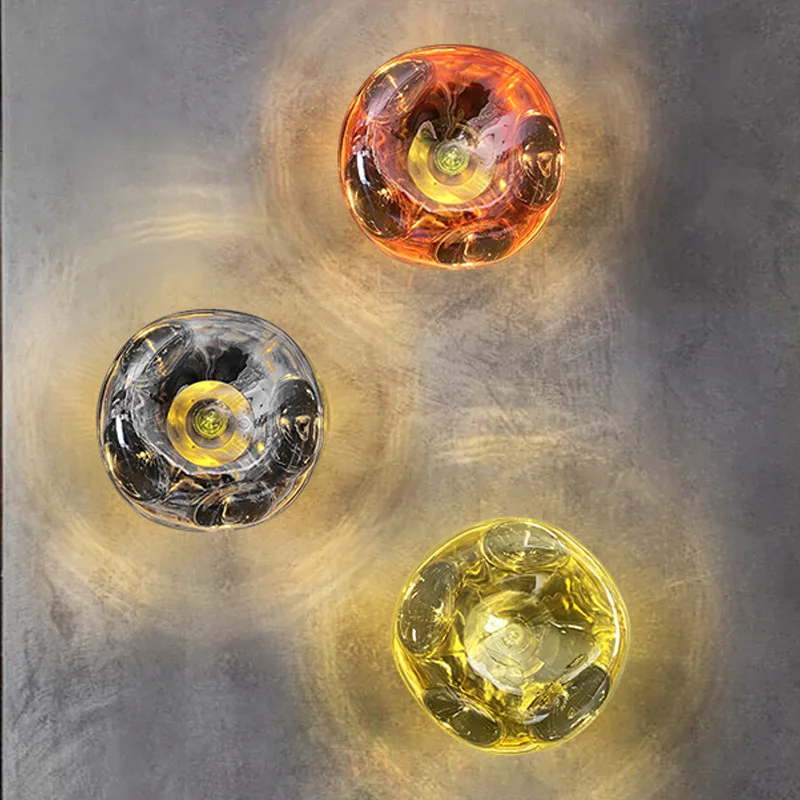 Post-modern Creative Colourful Simple Designer Round Acrylic Glass lava Wall Lamp for Coffee Shop or Restaurant or Hotel