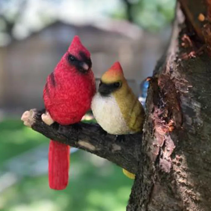 Animal and Bird Tree Sculpture Cardinals Tree Hugger for Sale