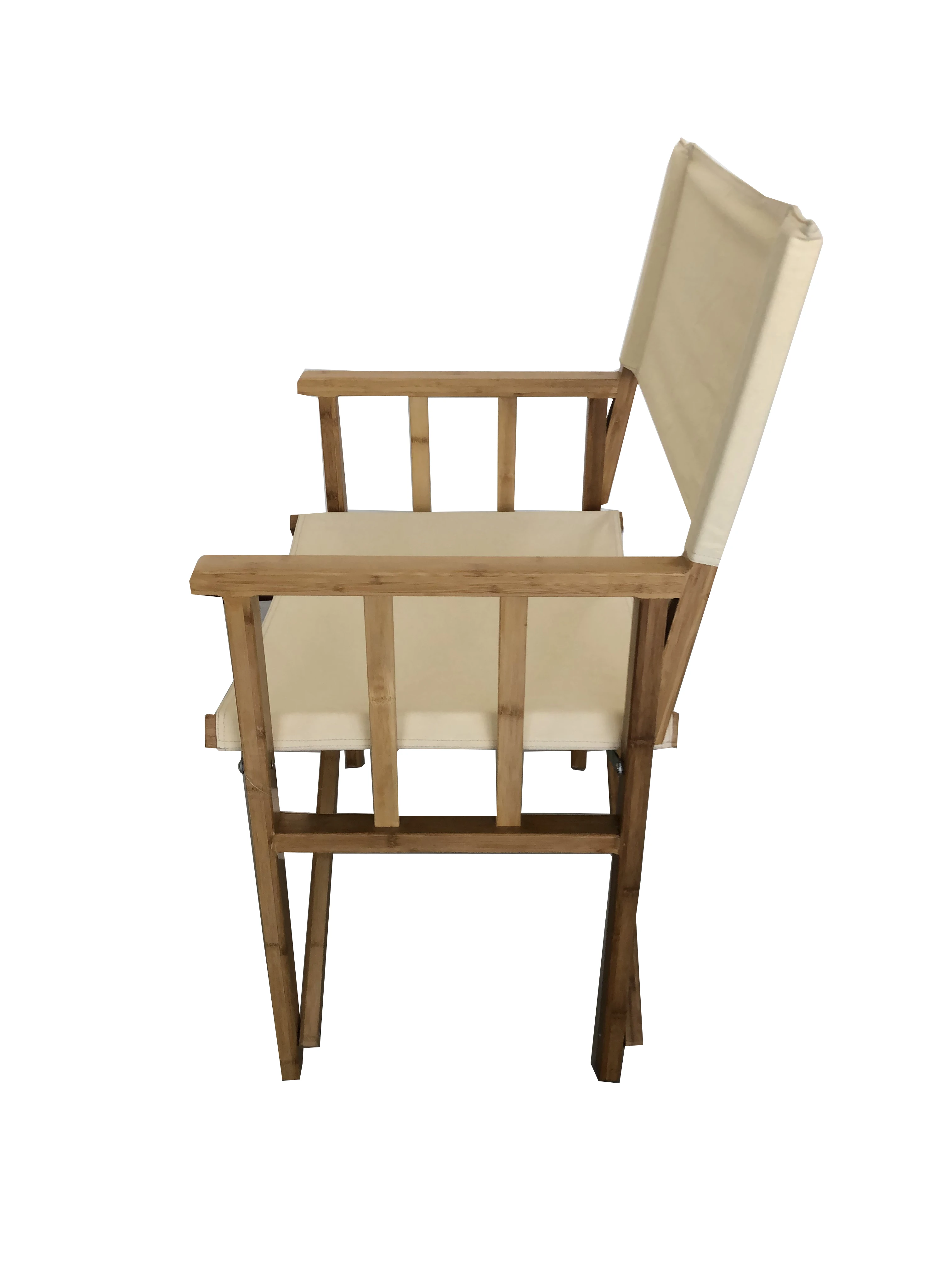 
Складной стул из натуральной бамбуковой рамы для больших мальчиков, тканевый режиссер, складной стул для кемпинга в форме луны, сверхпрочная ткань 