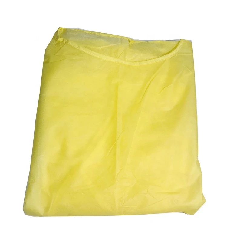 Hot Sale Yellow PP Non-Woven Fabric Disposable Knitted Cuff Isolation Suit details