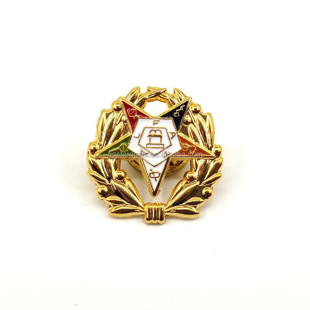 Freemasons 24k Gold Coated Masonic Lapel Pin Emblem Badge In Wooden - Foto 2