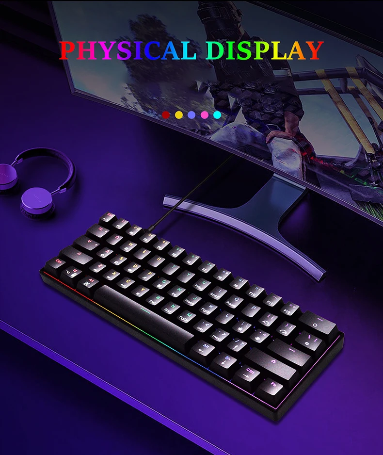 Teclado Custom Cheap Pink Clavier Gaming Keyboard 60 Percent Price