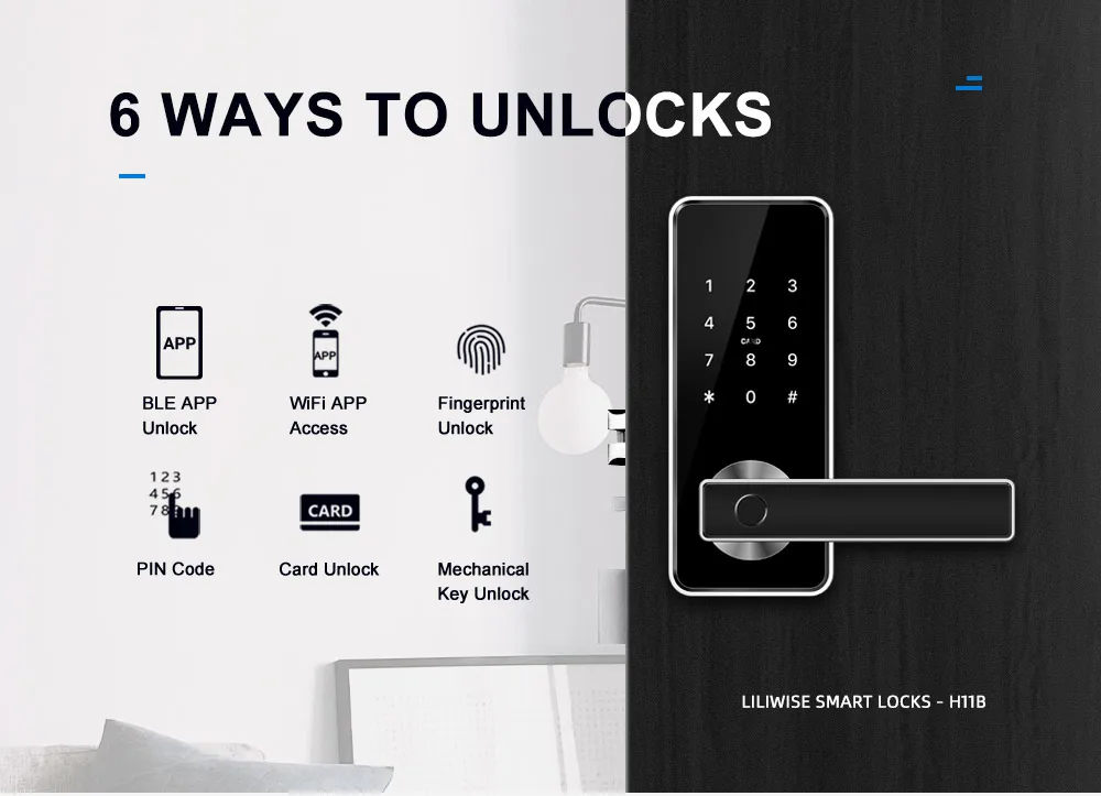 High Security Door Locks Code Lock Keyless Card Reader and Keypad for Home