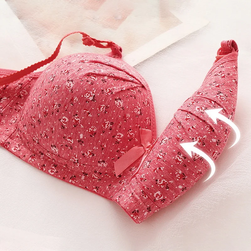 Plus Size M6xl Soft Large Big Breast Push Up Printed Fabric Brassier