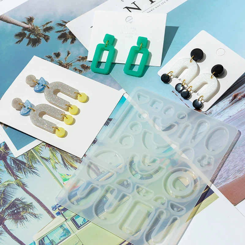 Aamzon Горячие блестящие серьги смола подставка пепельница форма силиконовые мерные чашки сделай сам кристалл клей набор формы для ювелирных