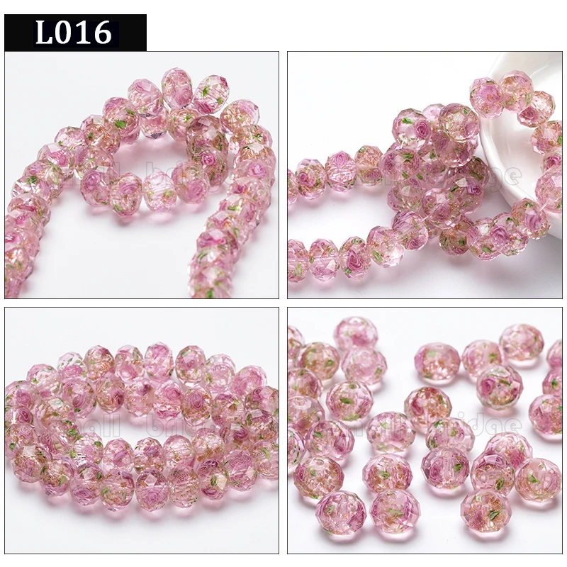 12mm Multicolor Murano Faceted Glass Lampwork Beads for Jewelry Making Diy Beads Flower Transparent Round Beads factory