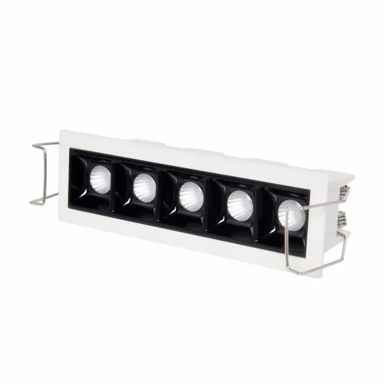 Led Embedded Linear Light Embedded Ceiling Spotlight Rack Adjustable Led Borderless square Grille Light
