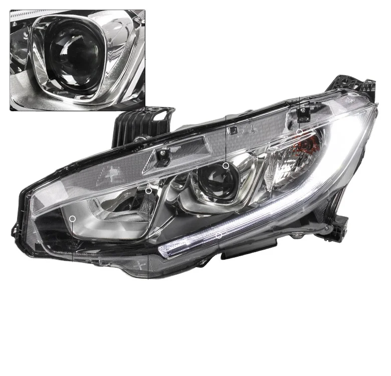 Saivis Auto Halogen Projector Headlight For Honda Civic 2016