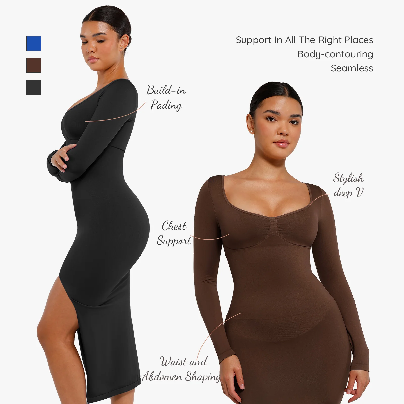 Wholesale bodycon dress built in hapewear dress long leeve dress,1 Piece