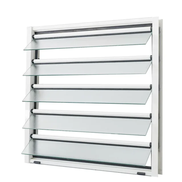 Customized Modern UPVC Tempered Glass Shutters Adjustable Sash Blinds for Home and Villa
