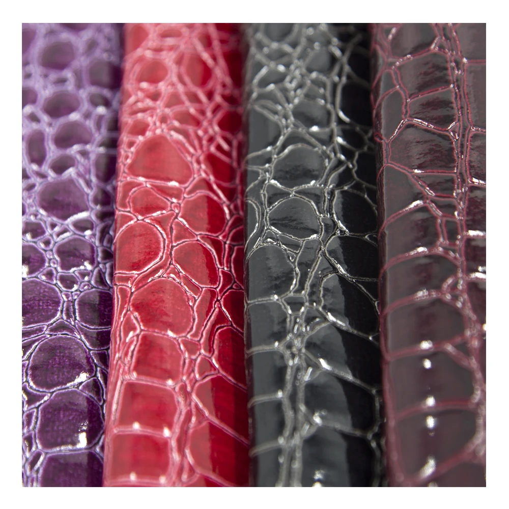 Customized 1.1mm crocodile Skin Embossed PVC Vinyl Pu Synthetic Leather Fabric for Women Shoe Bag Shoes Purse Belt Faux Leather