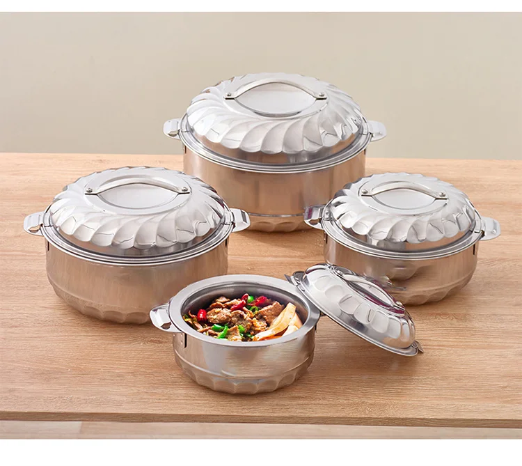 Factory Outlet 4pcs All-steel Double-deck Heat Preservation Fresh Box Food Container Pot Set