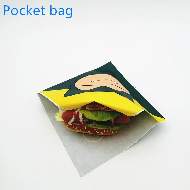 Custom wrapping paper food  paper bag greaseproof burger sleeve