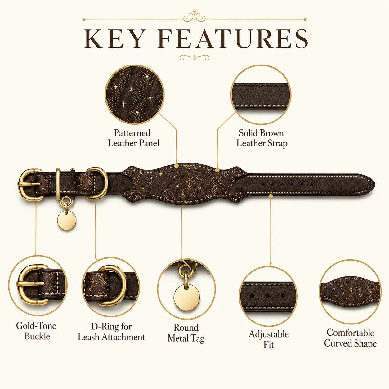 Wholesale Custom Leather Dog Collar & Leash Set | OEM | coowone Hb02b1d0f6da543558270cec2bbc1c147X