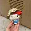 Sombrero de paja kt-borde azul-hebilla en forma de corazón de 10 cm